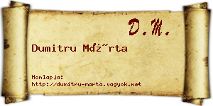 Dumitru Márta névjegykártya